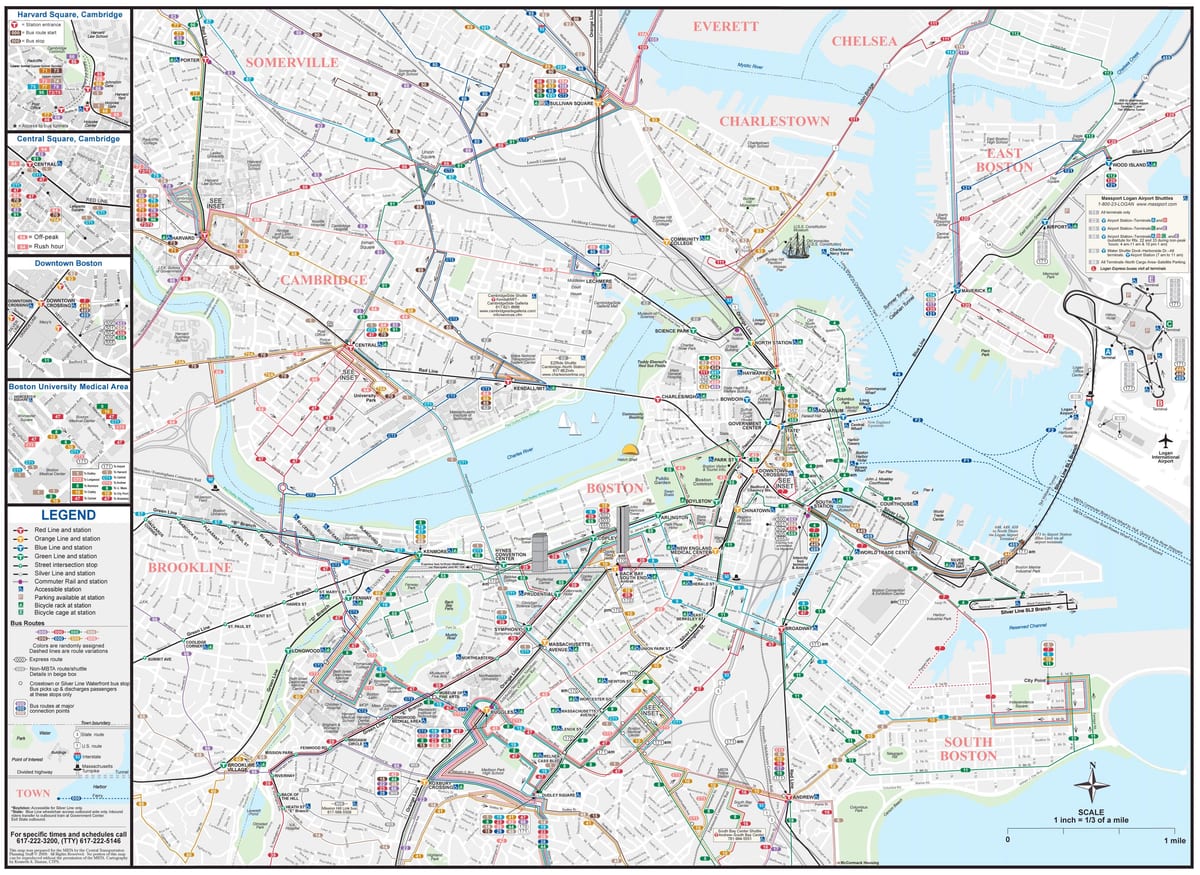 MBTA বাস মানচিত্র