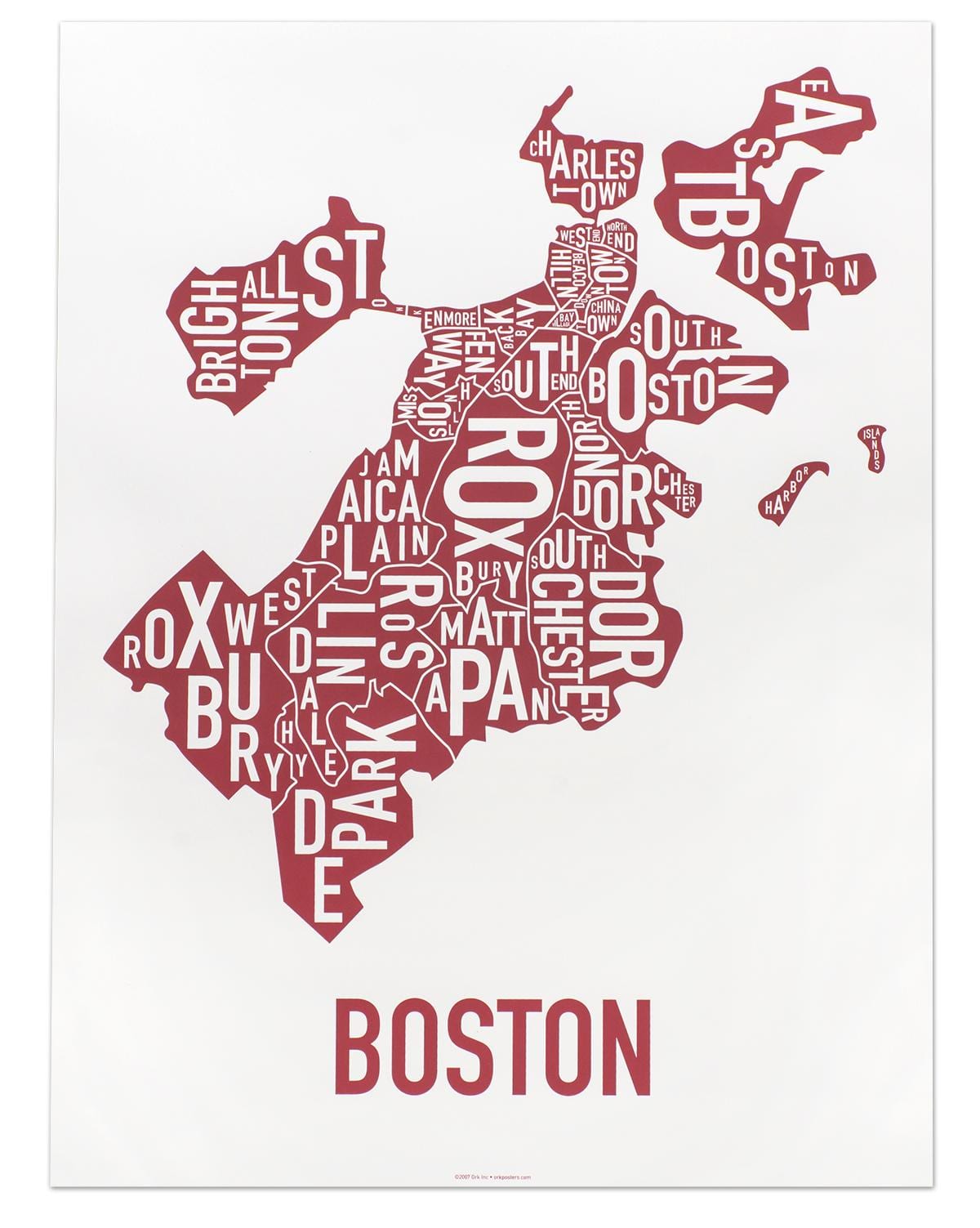শহরের Boston মানচিত্র