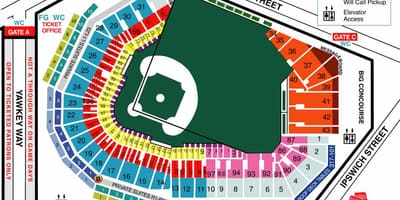 Fenway আসন মানচিত্র
