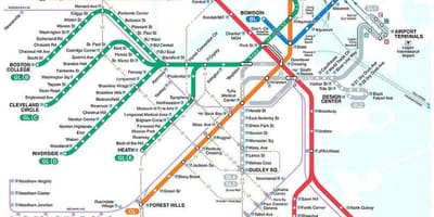 MBTA বস্টন মানচিত্র