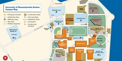 Umass বস্টন ক্যাম্পাস মানচিত্র